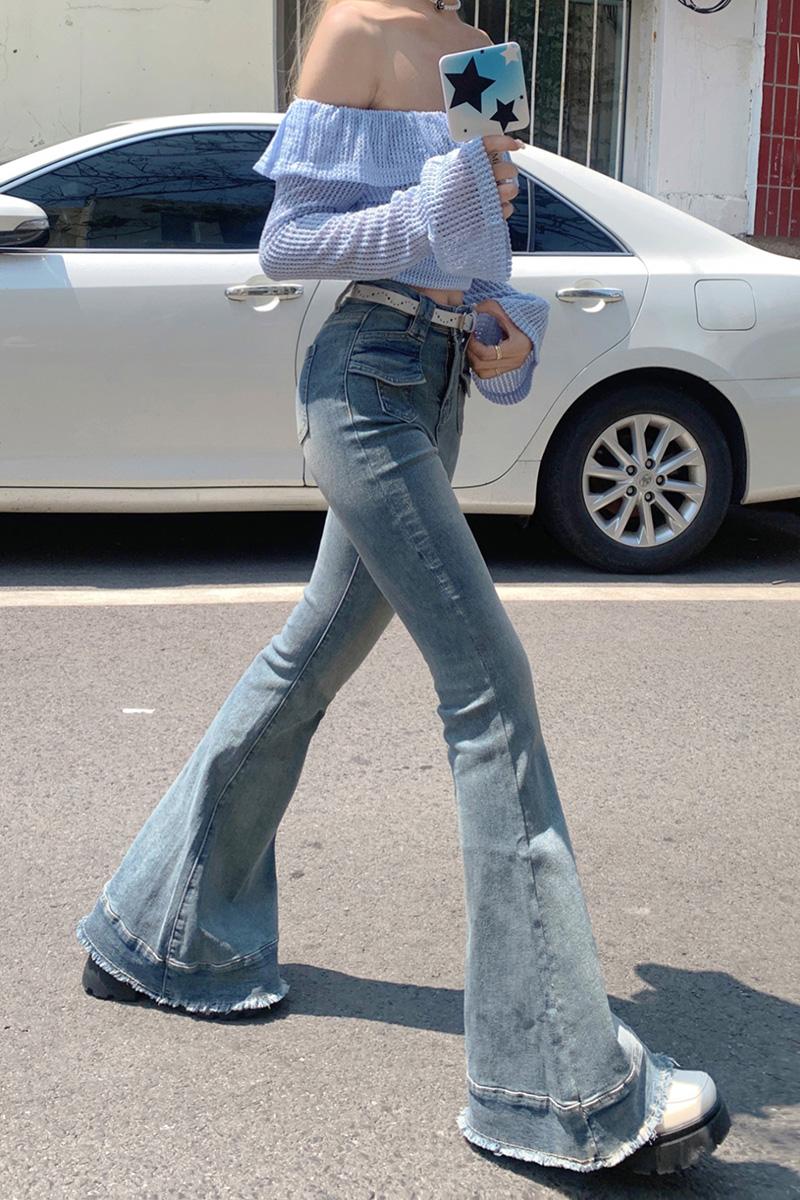 Autumn retro long pants spicegirl elasticity jeans for women