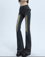 Summer retro long pants burr jeans for women