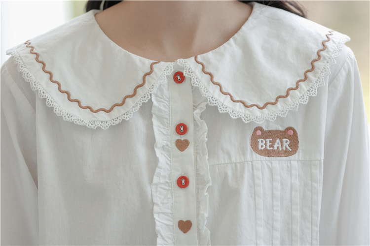 Long sleeve sweet doll collar autumn shirt for women
