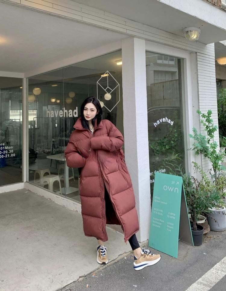 Thick winter down large yard loose cotton coat for women