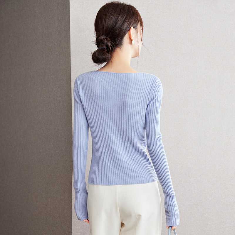 Wool a buckle bottoming sweater streamer temperament tops