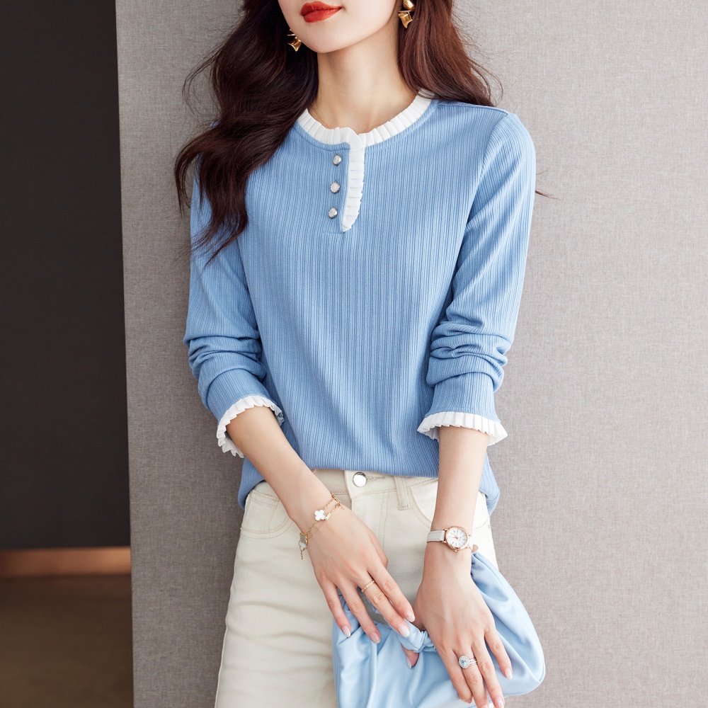 Western style bottoming shirt autumn tops for women