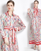 Fashion all-match European style printing slim dress