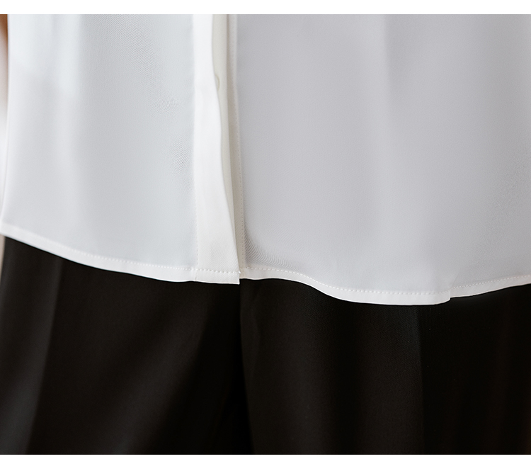Removable lapel thin tops autumn chiffon shirt for women