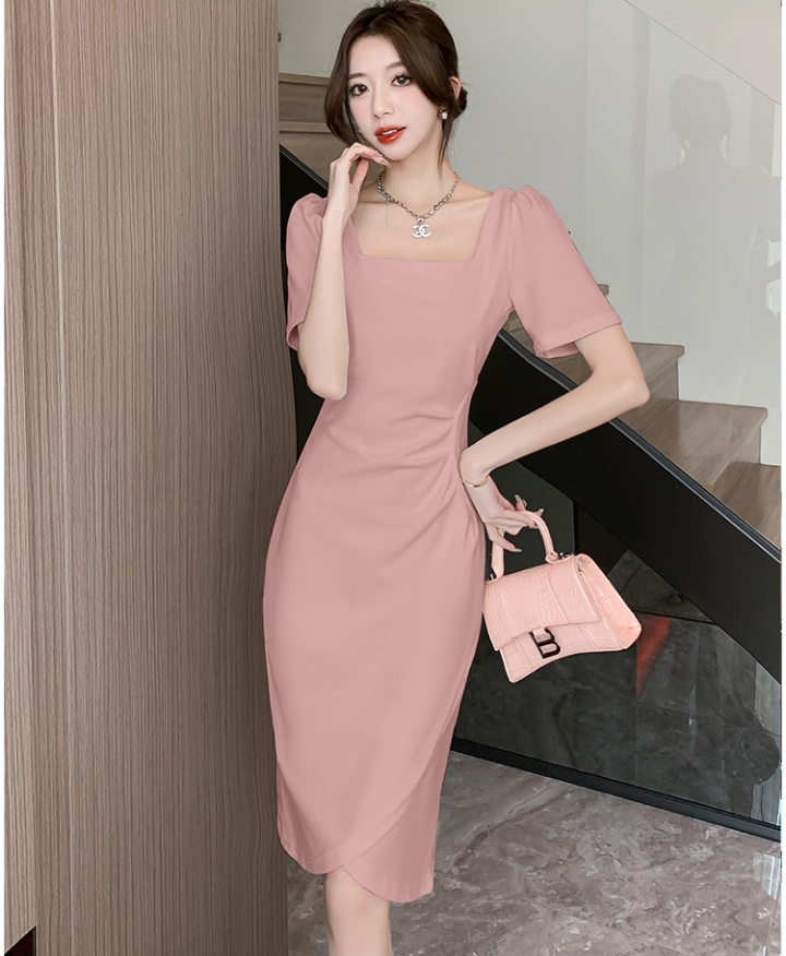Pink formal dress slim dress for women