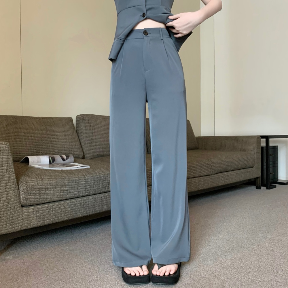 Summer high waist business suit fashion long pants 2pcs set