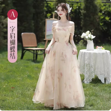 Spring and summer bridesmaid dress formal dress for women