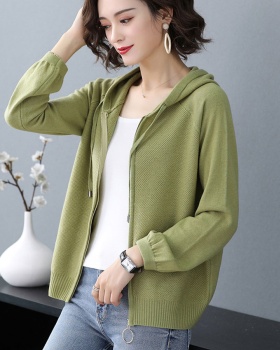 Wide pullover knitted cardigan pure hoodie for women