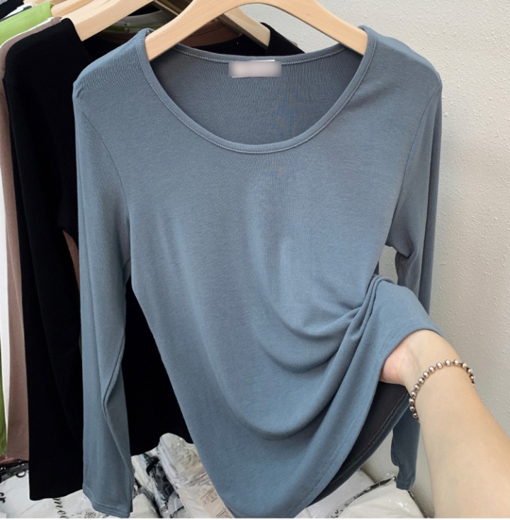 All-match long sleeve tops Korean style tight bottoming shirt
