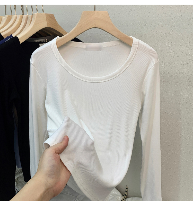 Simple long sleeve tops white inside the ride bottoming shirt