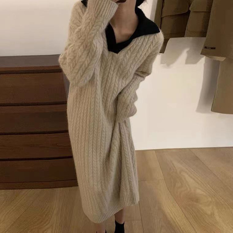 Unique knitted sweater fashion and elegant dress for women