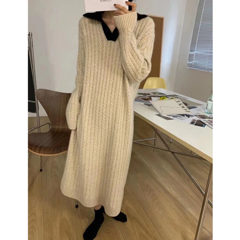 Unique knitted sweater fashion and elegant dress for women