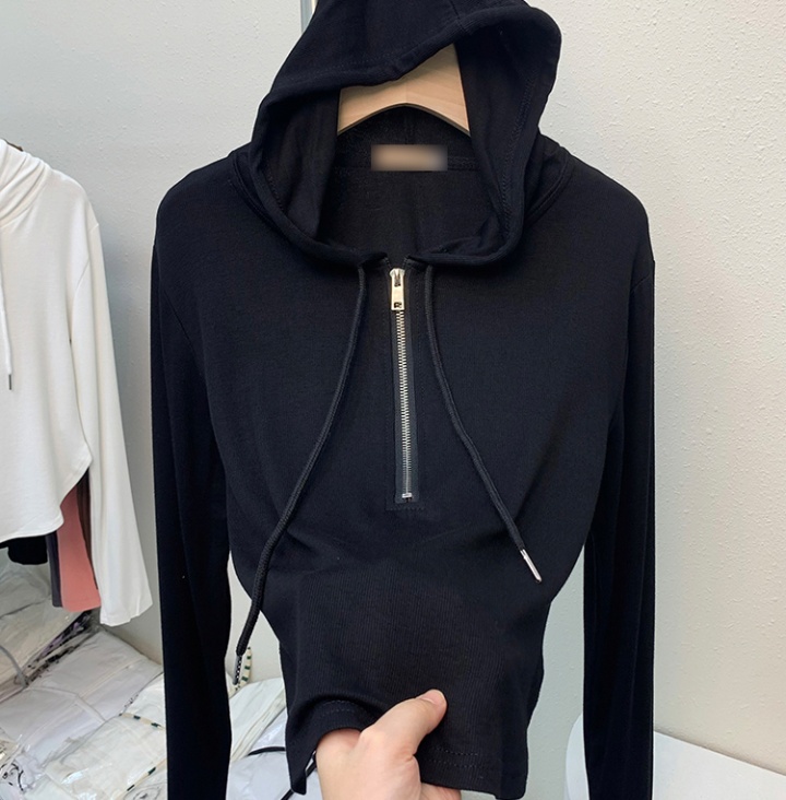 Hooded wears outside tops long sleeve T-shirt for women