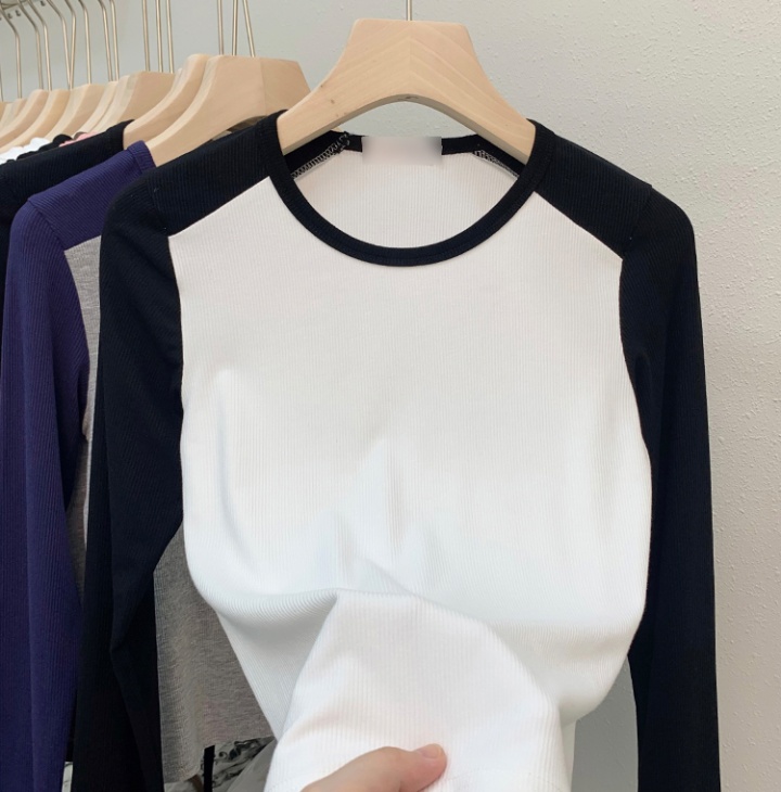 Thin splice tops short bottoming shirt for women