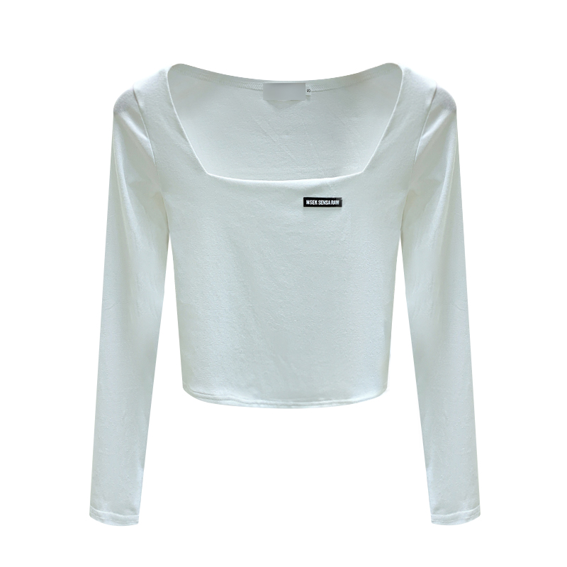 Simple long sleeve tops Korean style T-shirt for women