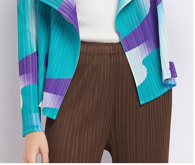 Printing cardigan Pleats Please business suit for women