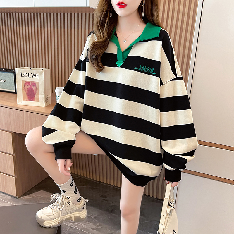 Loose mixed colors Korean style hoodie for women