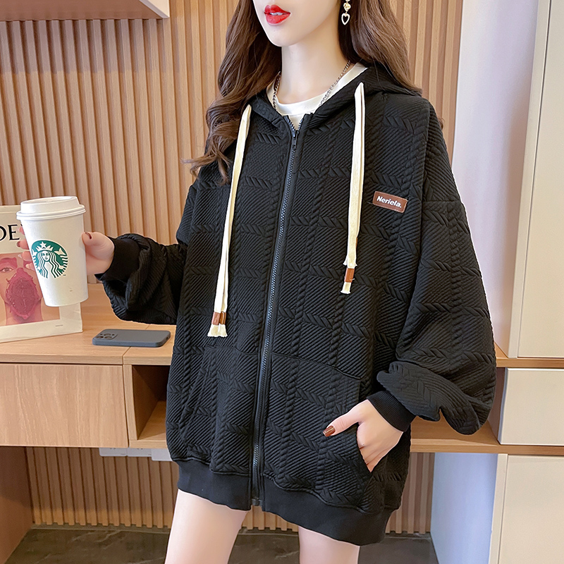 Zip all-match fashion autumn and winter hoodie for women