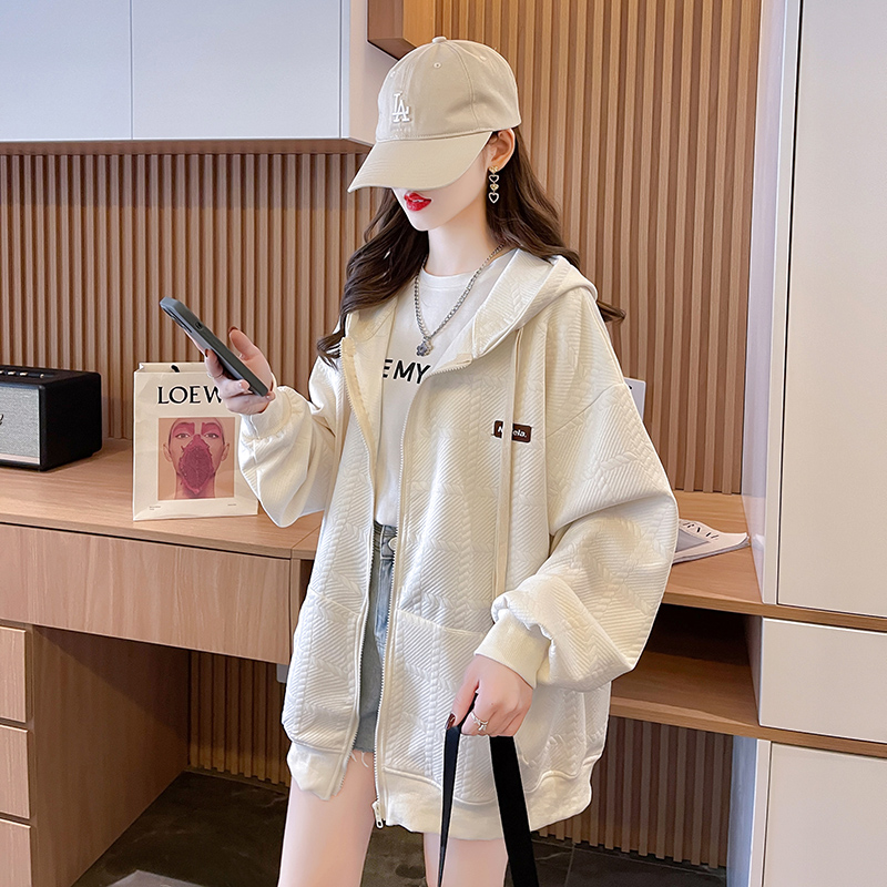 Zip all-match fashion autumn and winter hoodie for women