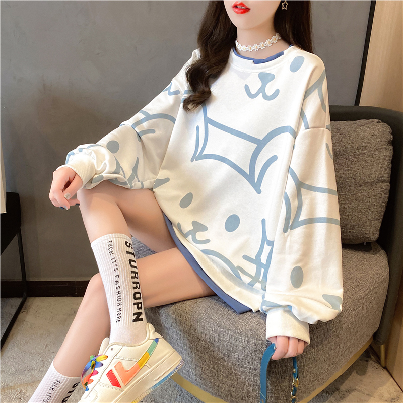 Large yard Korean style hoodie spring and autumn loose tops