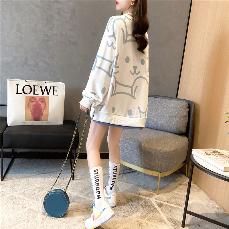 Large yard Korean style hoodie spring and autumn loose tops