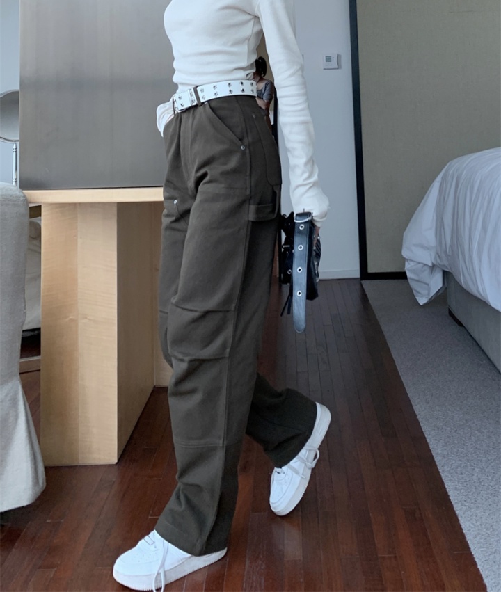 Washed work pants Japanese style casual pants