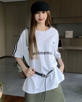 Simple summer loose short sleeve letters T-shirt
