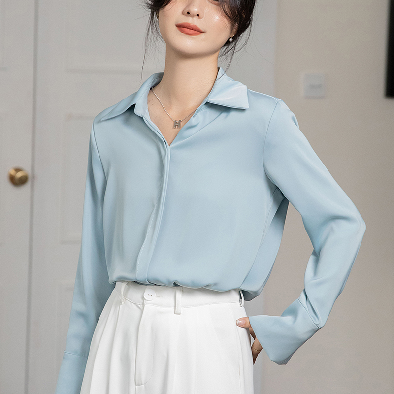 All-match Korean style shirt autumn long sleeve tops