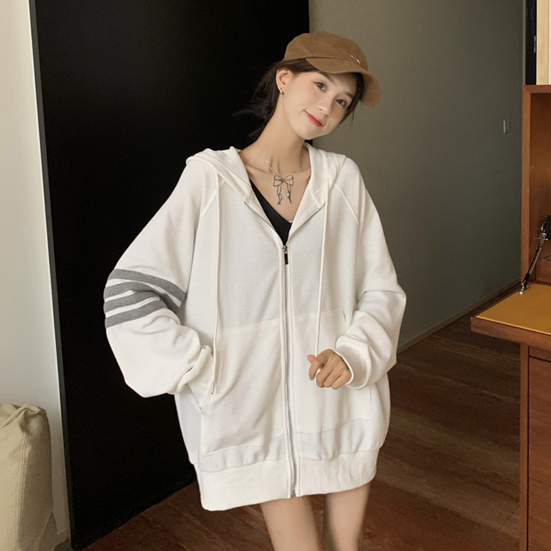 Scales autumn loose tops hooded thin coat for women