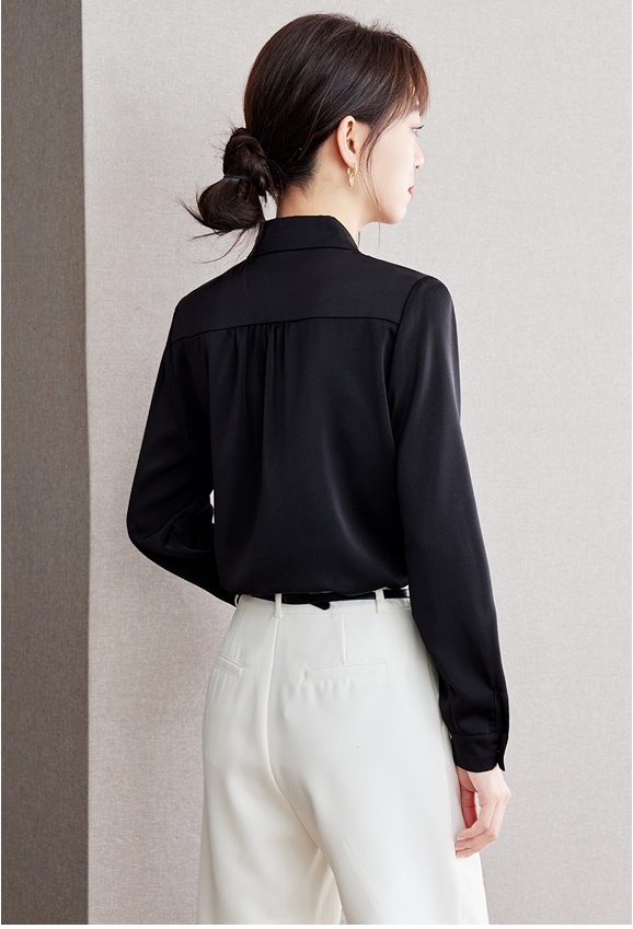 Profession chiffon tops black shirt for women