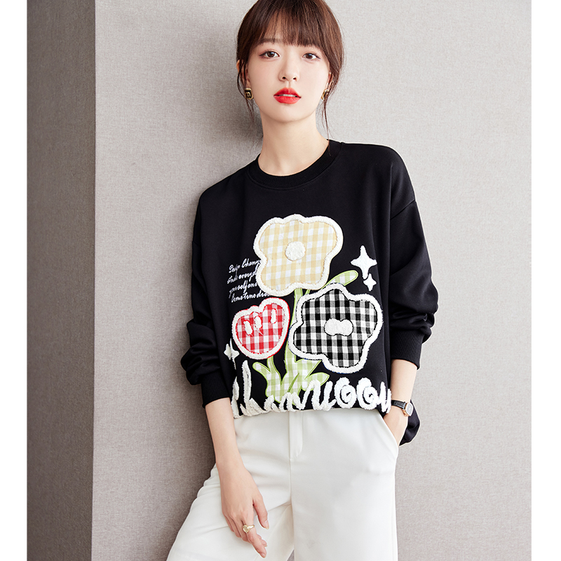 Autumn couple clothes loose bottoming shirt for women