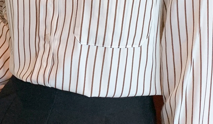 Chiffon long sleeve tops autumn stripe shirt