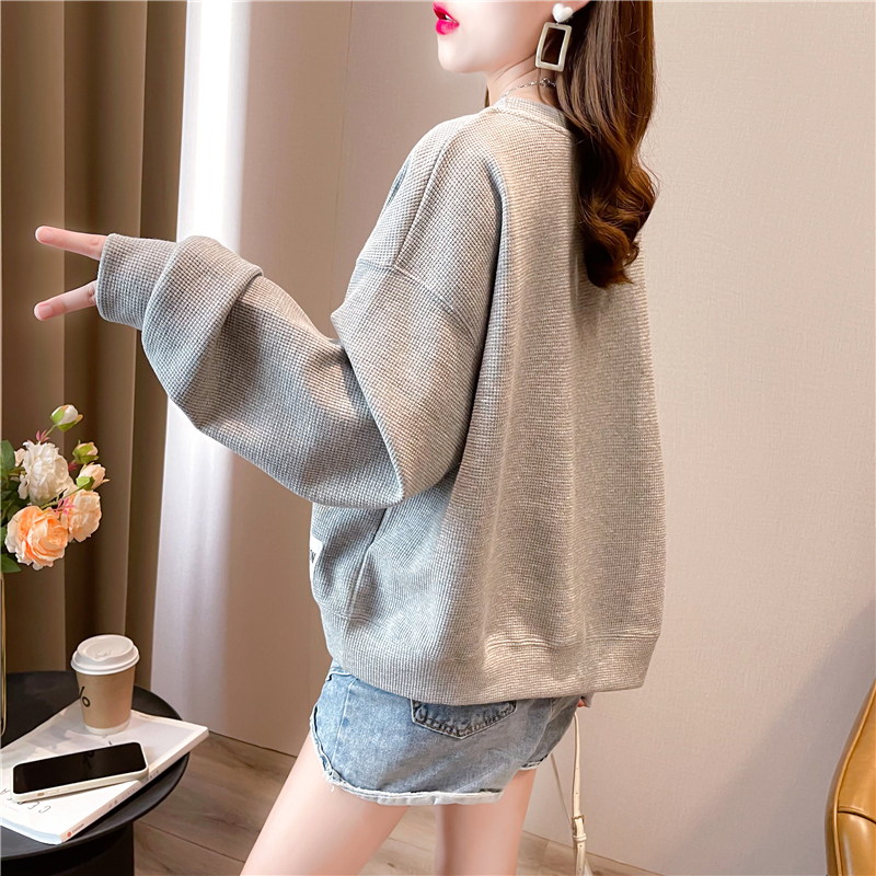 Loose large yard hoodie Korean style cotton tops for women