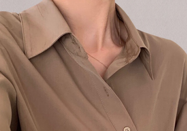 Niche unique oblique buckle long sleeve shirt for women