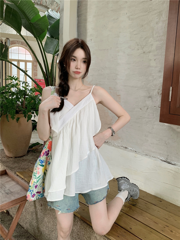 Sling vacation vest loose simple tops for women