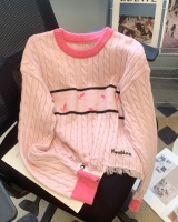 All-match retro tops knitted sweater for women