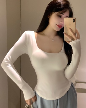 Spring and autumn sexy T-shirt slim chest pad tops