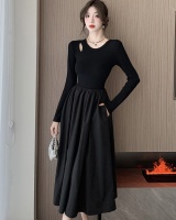 Slim knitted dress long sleeve long dress for women