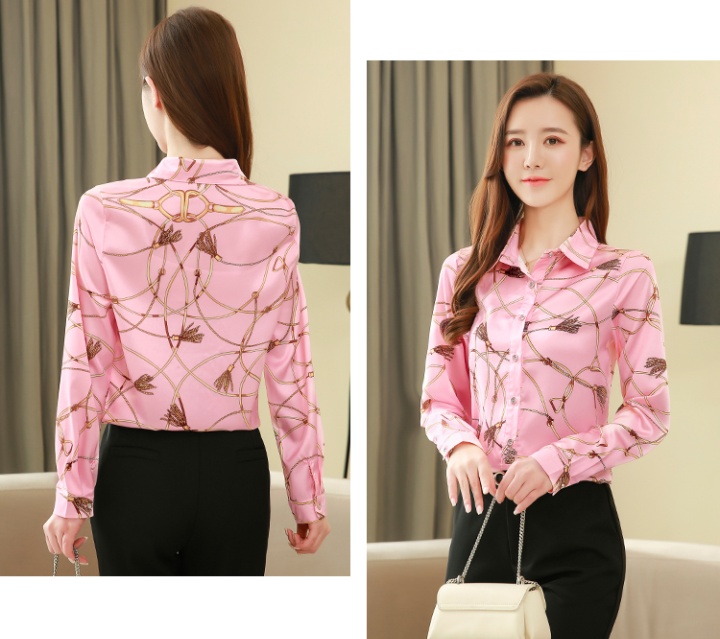 Real silk silk tops Western style shirt for women