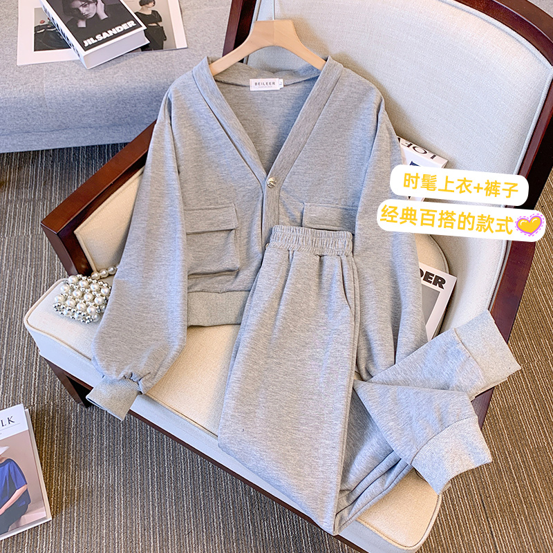 Casual long pants autumn hoodie a set for women
