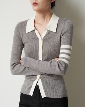 Slim France style tops knitted cardigan for women