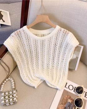 All-match hollow knitted tops summer temperament vest