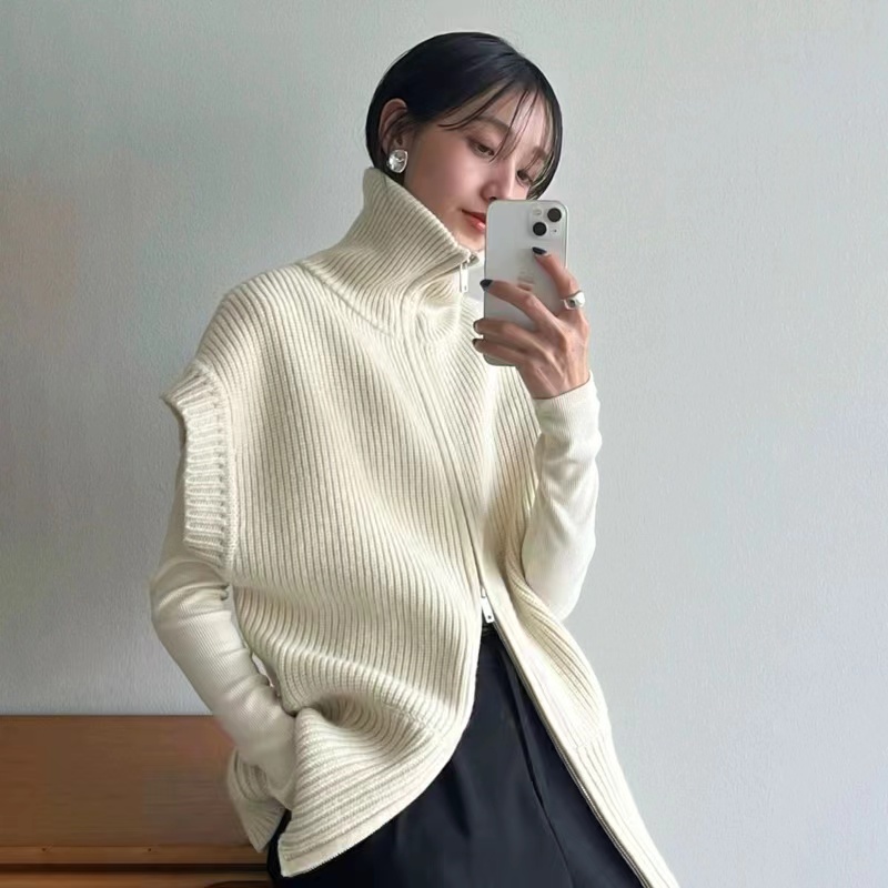 Autumn sleeveless sweater knitted cardigan for women