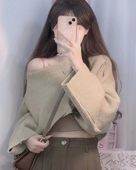 Autumn and winter short sweater pure tops for women