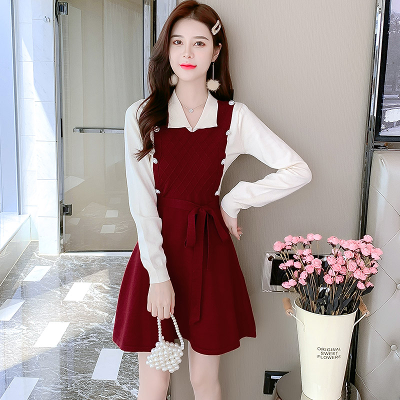 Slim fashion and elegant sweater knitted dress