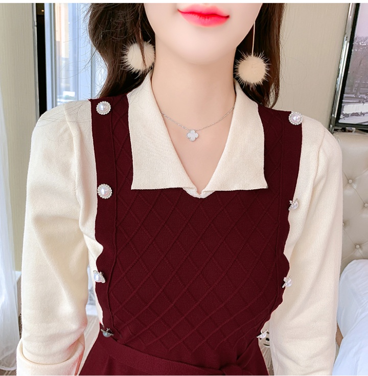 Slim fashion and elegant sweater knitted dress