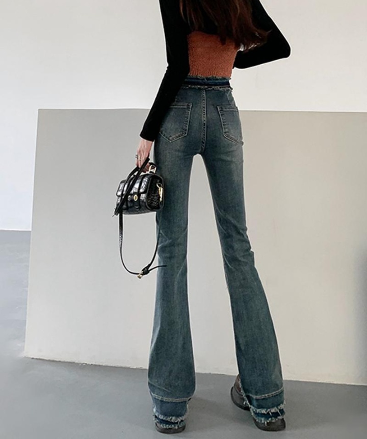 Slim micro speaker jeans retro tight pants for women