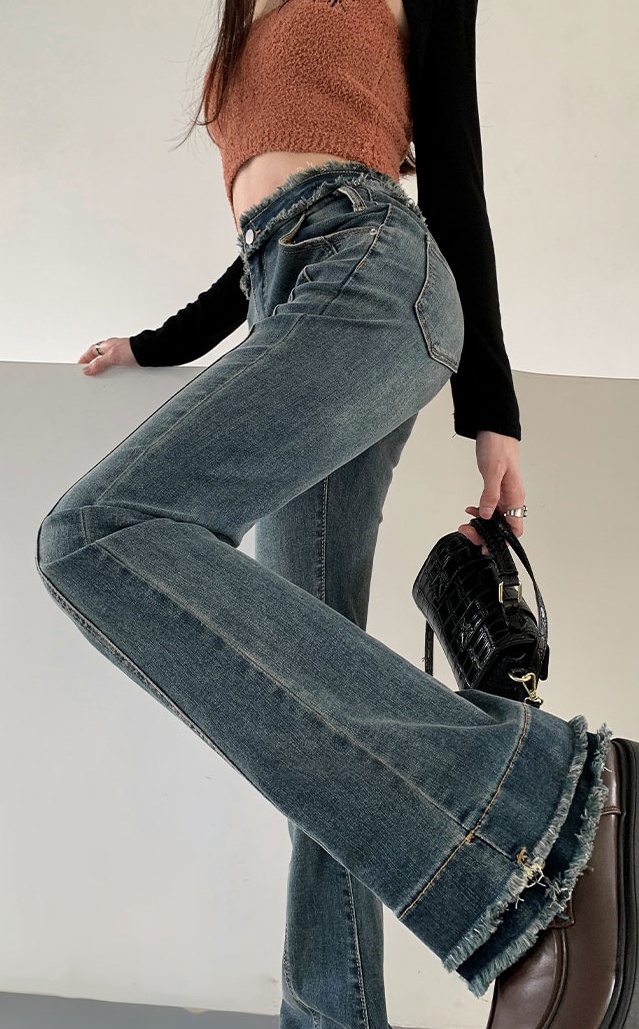 Slim micro speaker jeans retro tight pants for women