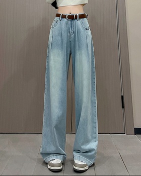 High waist retro jeans drape wide leg pants for women