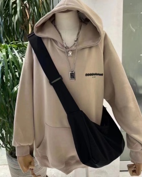 Pullover hooded tops niche loose hoodie for women